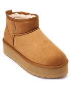 Boots fourrées en Cuir Nubuck Noa cognac