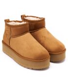 Boots fourrées en Cuir Nubuck Noa cognac