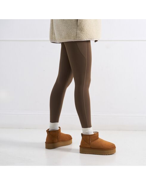 Boots fourrées en Cuir Nubuck Noa cognac
