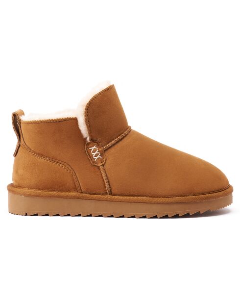 Boots fourrées en Cuir Nubuck Mia cognac