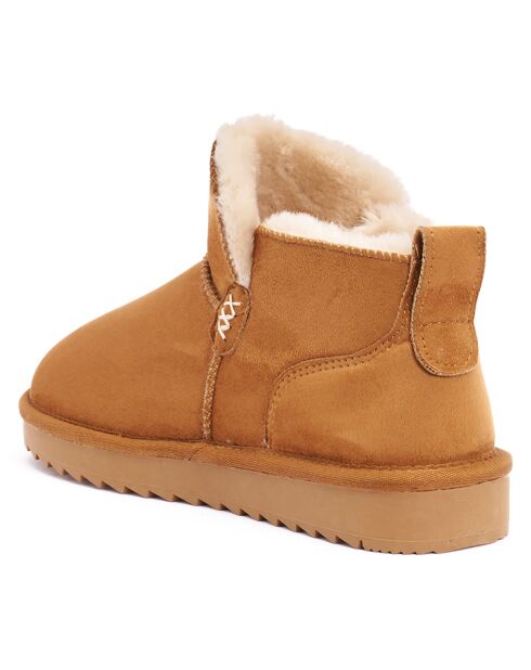 Boots fourrées en Cuir Nubuck Mia cognac
