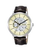 Montre Automatique Homme Business en Cuir marron