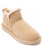 Boots fourrées en Cuir Nubuck Mia beiges