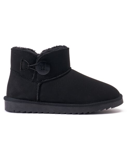 Boots fourrées en Cuir Nubuck Iris noires