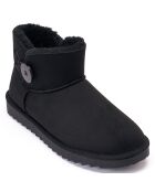 Boots fourrées en Cuir Nubuck Iris noires