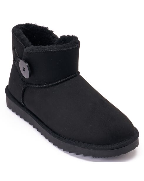 Boots fourrées en Cuir Nubuck Iris noires