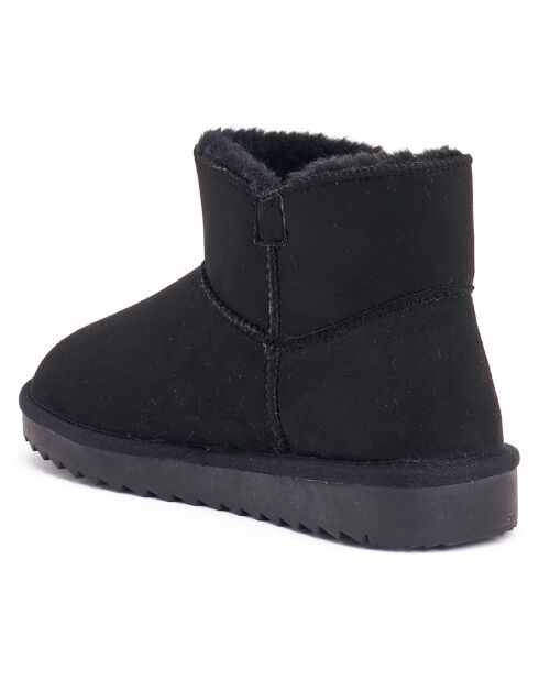 Boots fourrées en Cuir Nubuck Iris noires