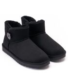 Boots fourrées en Cuir Nubuck Iris noires