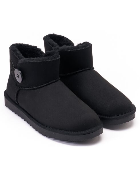 Boots fourrées en Cuir Nubuck Iris noires