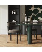 2 chaises Lina velours tramé brun expresso - 56x55x77 cm