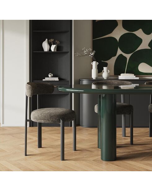 2 chaises Lina velours tramé brun expresso - 56x55x77 cm