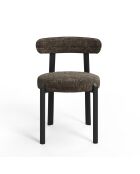 2 chaises Lina velours tramé brun expresso - 56x55x77 cm