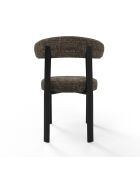 2 chaises Lina velours tramé brun expresso - 56x55x77 cm