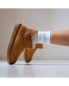 Boots fourrées en Cuir Nubuck Iris cognac