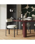 2 chaises Lina velours tramé crèmes - 56x55x77 cm