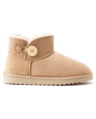 Boots fourrées en Cuir Nubuck Iris beiges