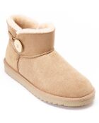 Boots fourrées en Cuir Nubuck Iris beiges