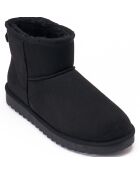 Boots fourrées en Cuir Nubuck Marina noires