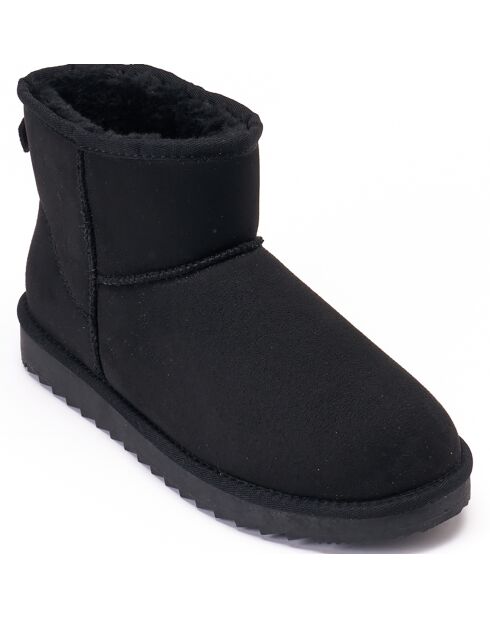 Boots fourrées en Cuir Nubuck Marina noires