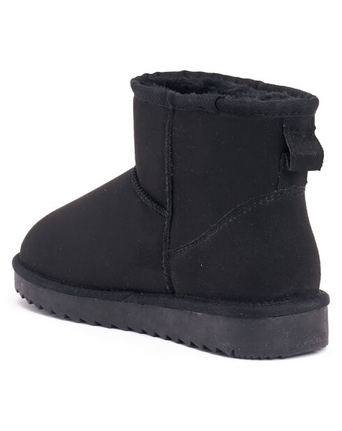 Boots fourrées en Cuir Nubuck Marina noires