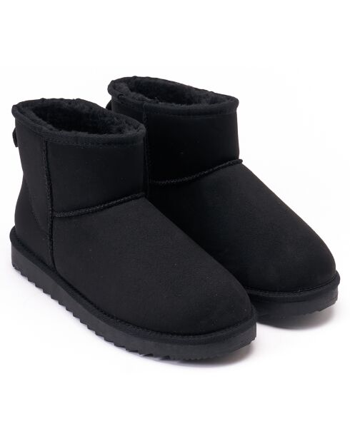 Boots fourrées en Cuir Nubuck Marina noires