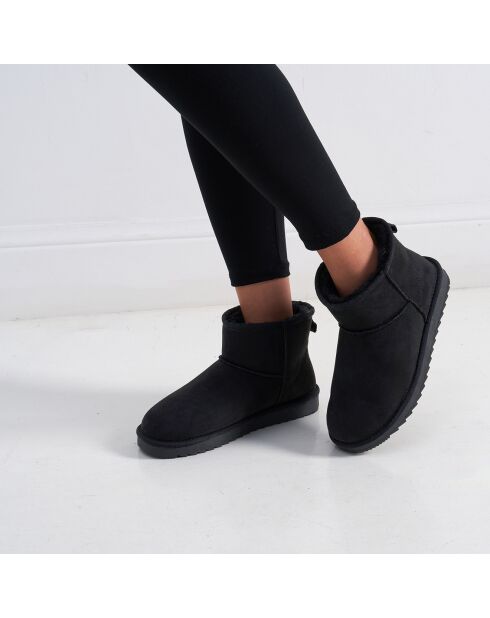 Boots fourrées en Cuir Nubuck Marina noires