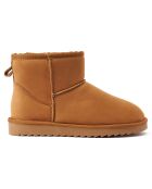 Boots fourrées en Cuir Nubuck Marina cognac