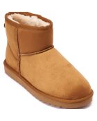 Boots fourrées en Cuir Nubuck Marina cognac
