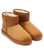 Boots fourrées en Cuir Nubuck Marina cognac