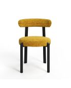 2 chaises Lina velours tramé moutarde - 56x55x77 cm