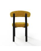2 chaises Lina velours tramé moutarde - 56x55x77 cm