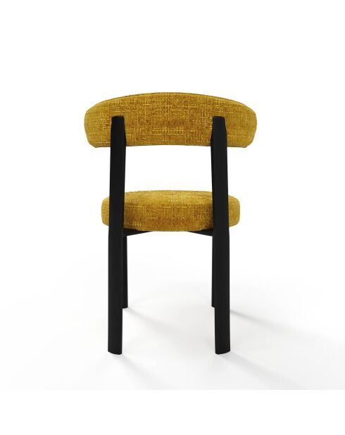 2 chaises Lina velours tramé moutarde - 56x55x77 cm