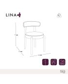 2 chaises Lina velours tramé moutarde - 56x55x77 cm
