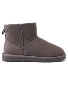 Boots fourrées en Cuir Nubuck Marina grises