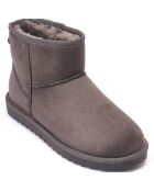 Boots fourrées en Cuir Nubuck Marina grises