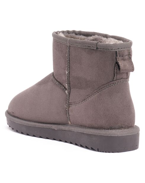 Boots fourrées en Cuir Nubuck Marina grises