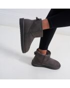 Boots fourrées en Cuir Nubuck Marina grises