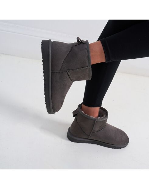 Boots fourrées en Cuir Nubuck Marina grises