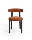 2 chaises Lina velours tramé terracotta - 56x55x77 cm