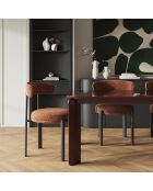2 chaises Lina velours tramé terracotta - 56x55x77 cm