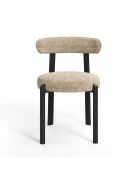 2 chaises Lina velours tramé taupe - 56x55x77 cm