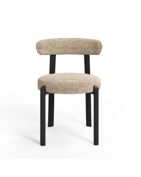 2 chaises Lina velours tramé taupe - 56x55x77 cm