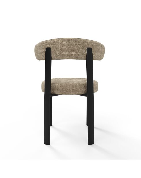 2 chaises Lina velours tramé taupe - 56x55x77 cm