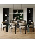 2 chaises Lina velours tramé taupe - 56x55x77 cm