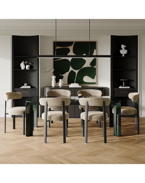 2 chaises Lina velours tramé taupe - 56x55x77 cm