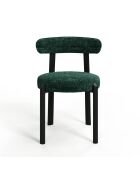 2 chaises Lina velours tramé vert émeraude - 56x55x77 cm