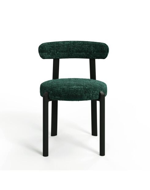 2 chaises Lina velours tramé vert émeraude - 56x55x77 cm