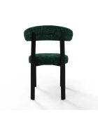 2 chaises Lina velours tramé vert émeraude - 56x55x77 cm