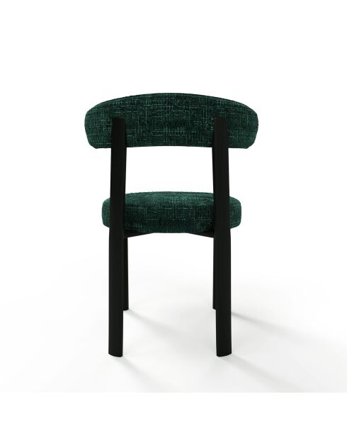 2 chaises Lina velours tramé vert émeraude - 56x55x77 cm