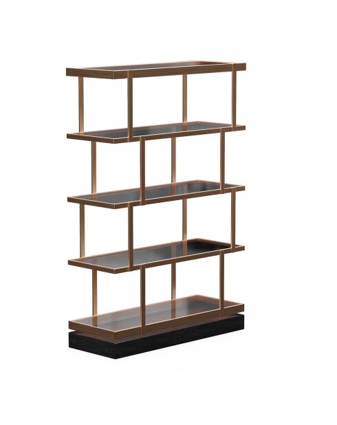 Etagère 5 niveaux Ivy verre fumé/bronze - 110x35x170.6 cm